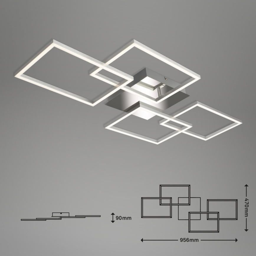 Briloner 3091-018 - LED Plafon ściemnialny FRAME LED/30W/230V chrom błyszczący