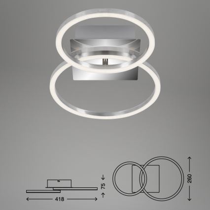 Briloner 3110-018 - LED Ściemniany plafon FRAMES LED/16W/230V