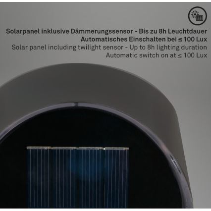 Briloner 3133015 - LED Kinkiet solarny LED/2W/3,7V IP44 3000K
