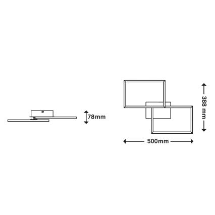 Briloner 3149-018 - LED Ściemniany żyrandol natynkowy FRAME 2xLED/15W/230V + pilot