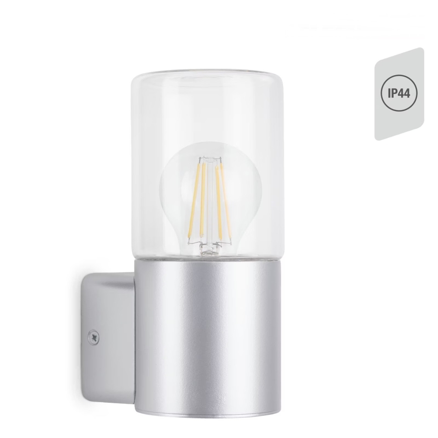 Briloner 320504TF - Kinkiet zewnętrzny 1xE27/12W/230V IP44 srebrny
