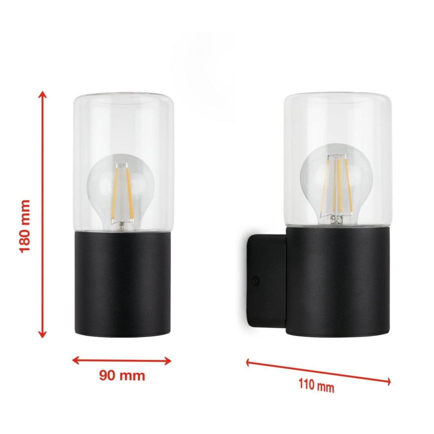 Briloner 320505TF - Kinkiet zewnętrzny 1xE27/12W/230V IP44 czarny