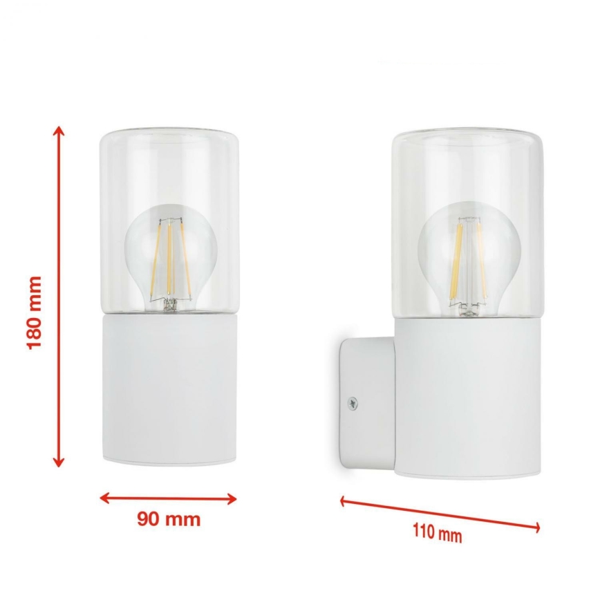 Briloner 320506TF - Kinkiet zewnętrzny 1xE27/12W/230V IP44 biały