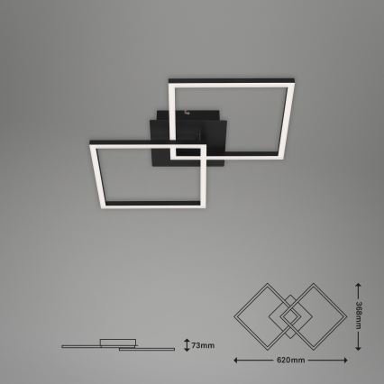 Briloner 3210-015 - LED Plafon ściemnialny FRAME 2xLED/11W/230V czarny