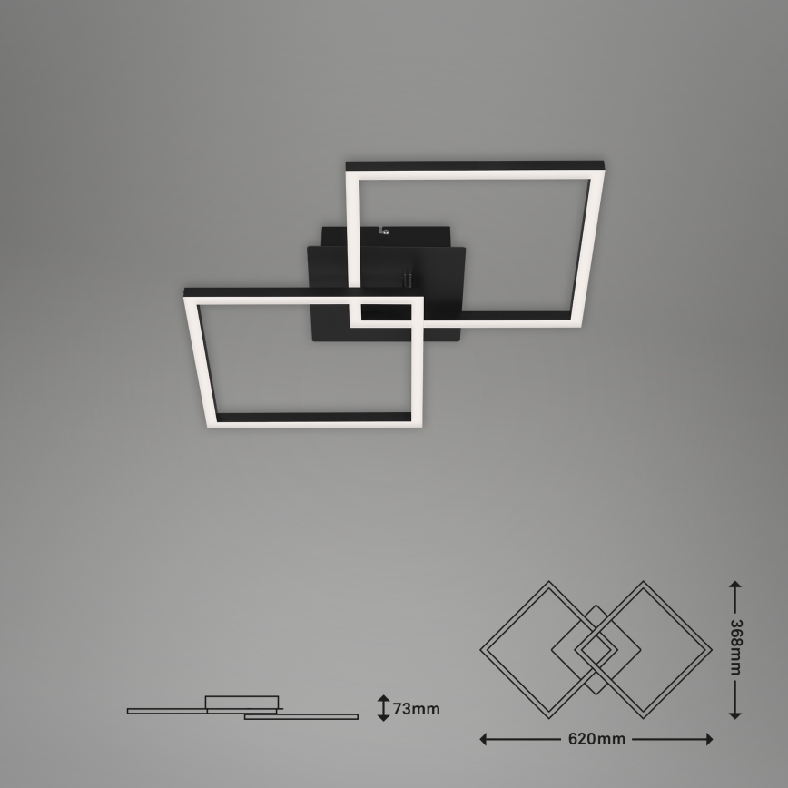 Briloner 3210-015 - LED Plafon ściemnialny FRAME 2xLED/11W/230V czarny