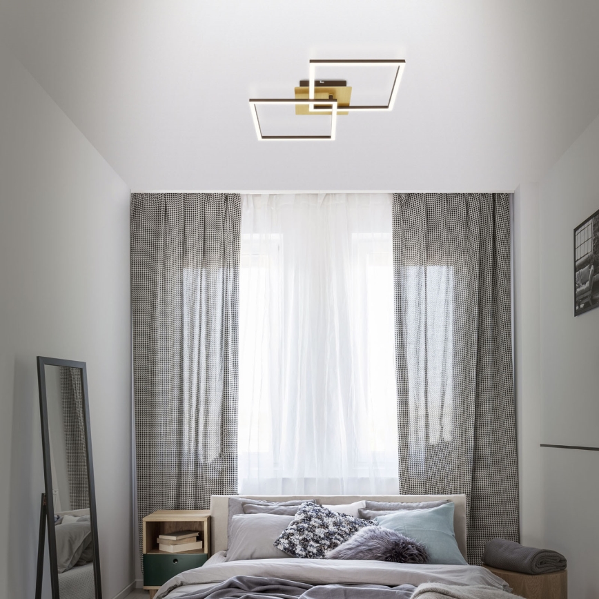 Briloner 3210-017 - LED regulowane oświetlenie sufitowe FRAME 2xLED/11W/230V złote