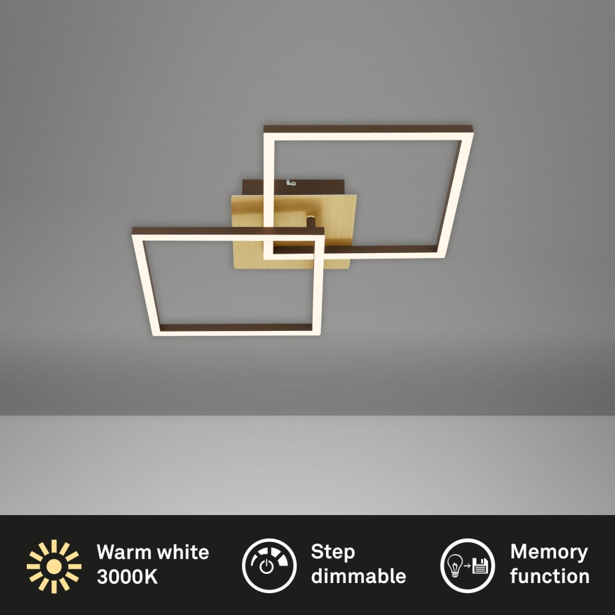 Briloner 3210-017 - LED regulowane oświetlenie sufitowe FRAME 2xLED/11W/230V złote