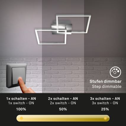 Briloner 3210-018 - LED regulowane oświetlenie sufitowe FRAME 2xLED/11W/230V