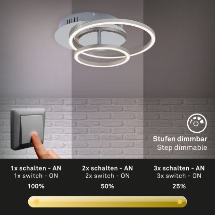 Briloner 3222-018 - LED Ściemniany plafon FRAMES LED/30W/230V