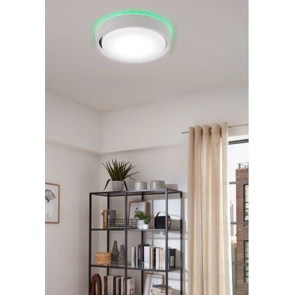 Briloner 3227-016 - LED RGB Oświetlenie ściemnialne z czujnikiem TALENA LED/24W/230V białe + pilot zdalnego sterowania