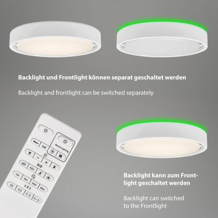 Briloner 3227-016 - LED RGB Oświetlenie ściemnialne z czujnikiem TALENA LED/24W/230V białe + pilot zdalnego sterowania