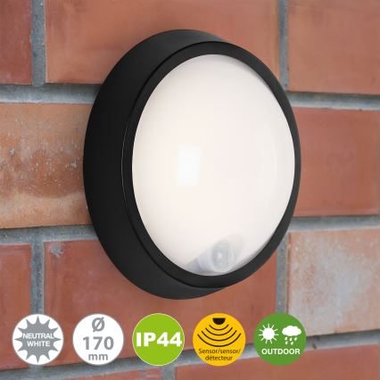 Briloner 3352-015 - Lampa zewnętrzna LED z czujnikiem HELSINKI LED/12W/230V IP44