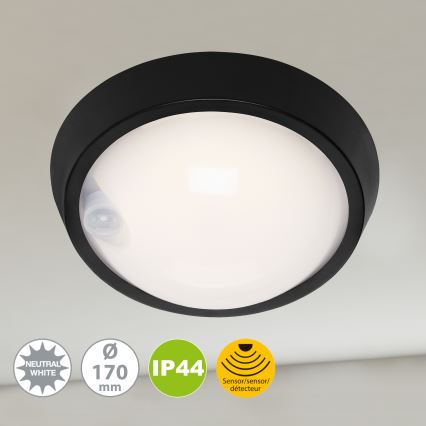 Briloner 3352-015 - Lampa zewnętrzna LED z czujnikiem HELSINKI LED/12W/230V IP44