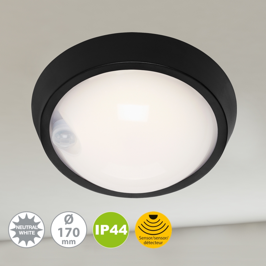 Briloner 3352-015 - Lampa zewnętrzna LED z czujnikiem HELSINKI LED/12W/230V IP44