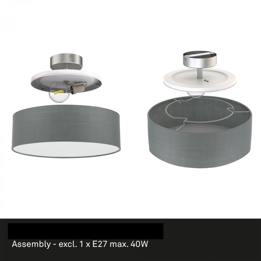 Briloner 3375-024 - Lampa sufitowa 1xE27/40W/230V śr. 30 cm szara