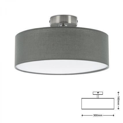 Briloner 3375-024 - Lampa sufitowa 1xE27/40W/230V śr. 30 cm szara