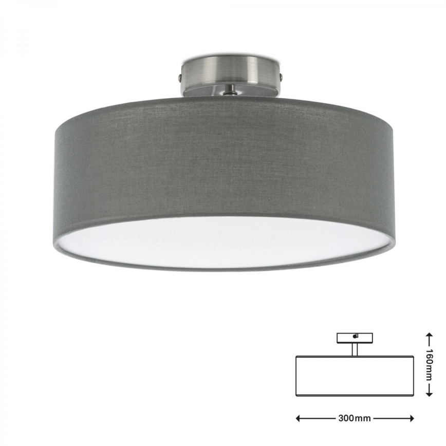 Briloner 3375-024 - Lampa sufitowa 1xE27/40W/230V śr. 30 cm szara