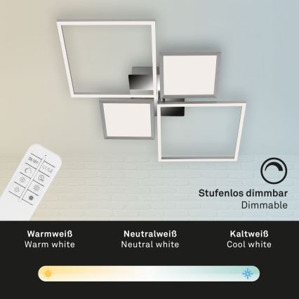 Briloner 3530-018 - LED Ściemnialny żyrandol natynkowy FRAME LED/40W/230V 3000-6500K + pilot zdalnego sterowania