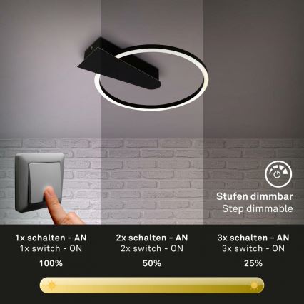 Briloner 3542-015 - LED regulowane oświetlenie sufitowe NICO LED/12W/230V czarny