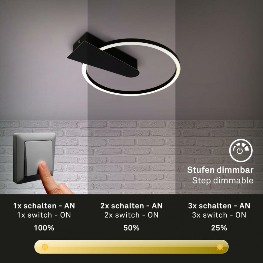Briloner 3542-015 - LED regulowane oświetlenie sufitowe NICO LED/12W/230V czarny
