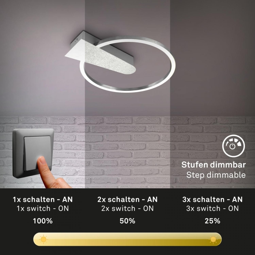 Briloner 3542-018 - LED Plafon ściemnialny NICO LED/12W/230V matowy chrom
