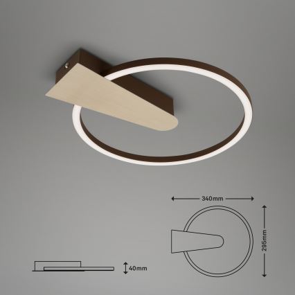 Briloner 3542017 - LED Plafon ściemnialny NICO LED/12W/230V złoty