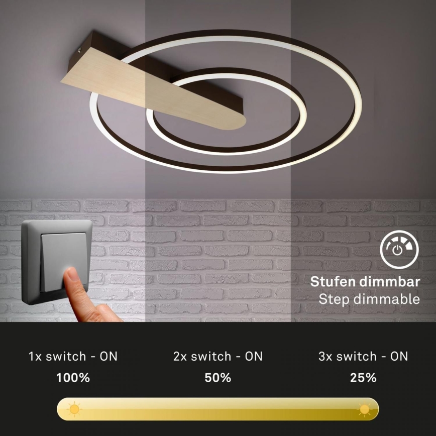Briloner 3543-017 - LED Plafon ściemnialny NICO LED/25W/230V złoty