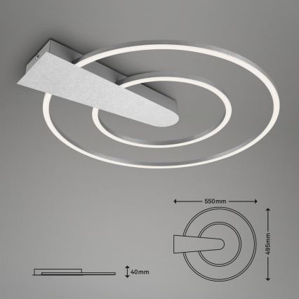 Briloner 3543-018 - LED Plafon ściemnialny NICO LED/25W/230V matowy chrom