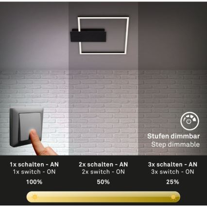 Briloner 3544-015 - LED Plafon ściemnialny NICO LED/12W/230V czarny