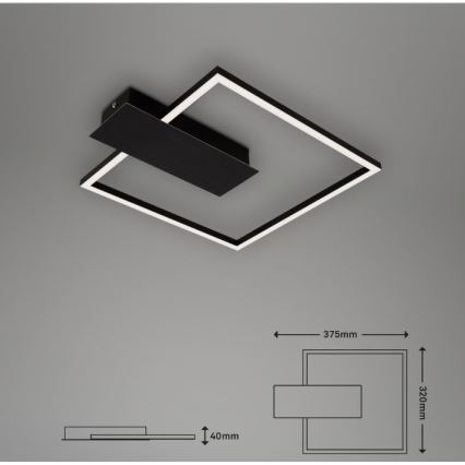 Briloner 3544-015 - LED Plafon ściemnialny NICO LED/12W/230V czarny