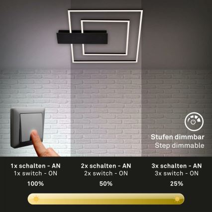 Briloner 3545-015 - LED Plafon ściemnialny NICO LED/25W/230V czarny