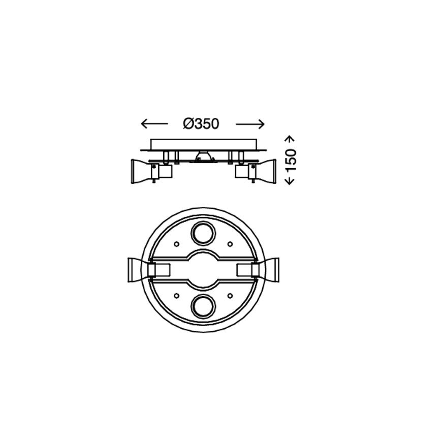 Briloner 3560-042 - LED LED Oświetlenie punktowe sufitowe VASO 2xGU10/3W + 2xE14/3,2W/230V