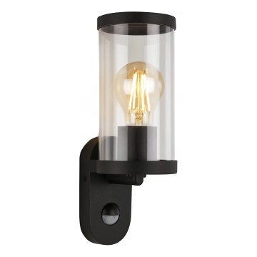 Briloner 3628-015 - Kinkiet zewnętrzny z czujnikiem KAIRO 1xE27/12W/230V czarny