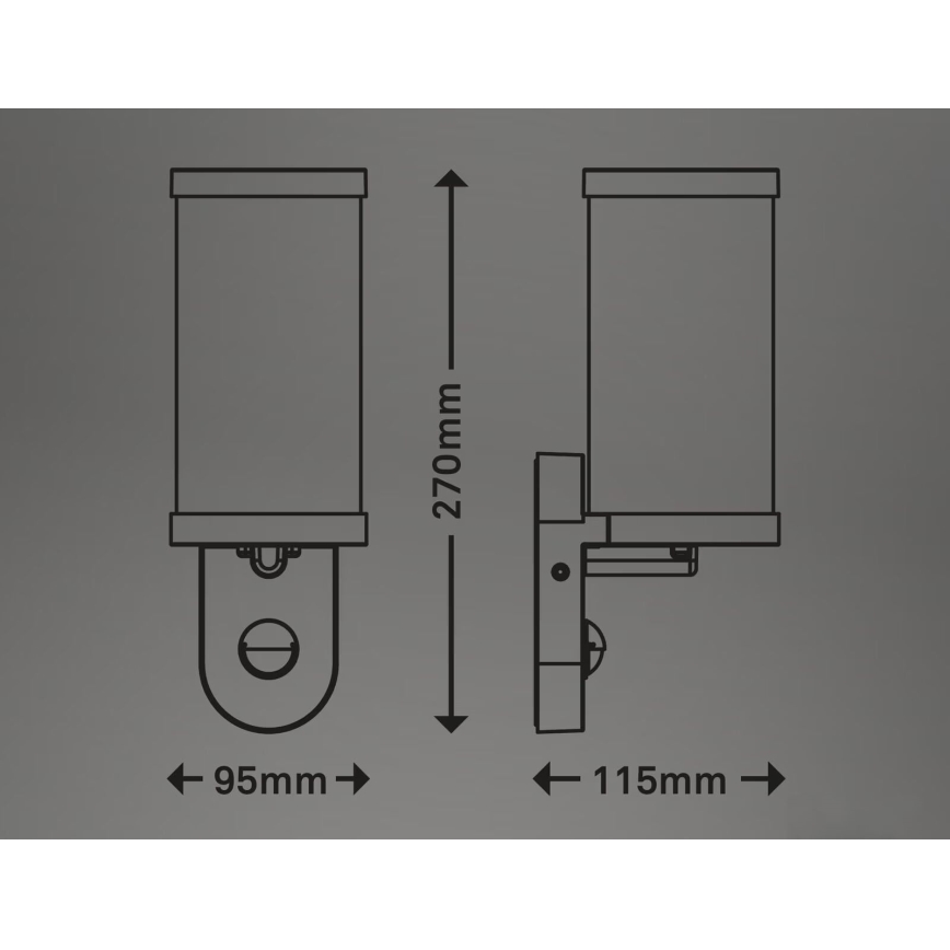 Briloner 3628-016 - Kinkiet zewnętrzny z czujnikiem KAIRO 1xE27/12W/230V IP44 biały