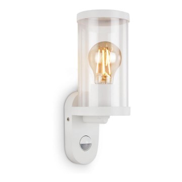 Briloner 3628-016 - Kinkiet zewnętrzny z czujnikiem KAIRO 1xE27/12W/230V IP44 biały