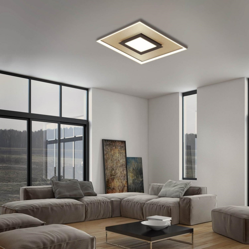 Briloner 3641-017 - LED Plafon ściemnialny FRAME LED/30W/230V 2700-6500K złoty + pilot zdalnego sterowania