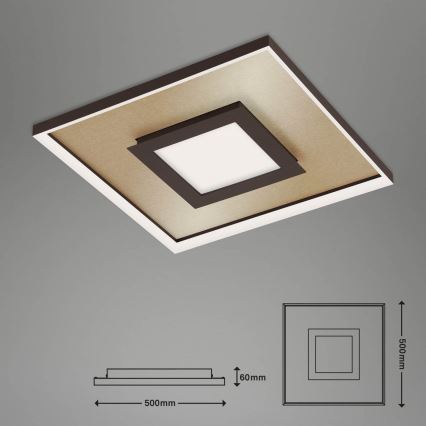 Briloner 3641-017 - LED Plafon ściemnialny FRAME LED/30W/230V 2700-6500K złoty + pilot zdalnego sterowania