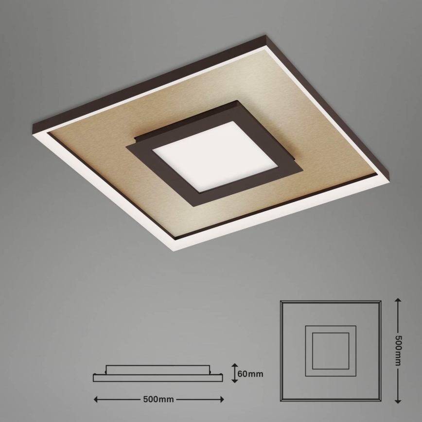 Briloner 3641-017 - LED Plafon ściemnialny FRAME LED/30W/230V 2700-6500K złoty + pilot zdalnego sterowania