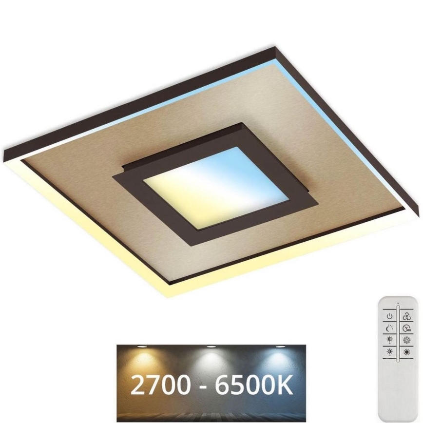 Briloner 3641-017 - LED Plafon ściemnialny FRAME LED/30W/230V 2700-6500K złoty + pilot zdalnego sterowania