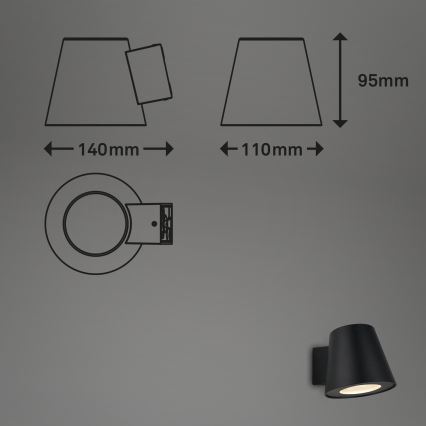 Briloner 3645-015 - LED Kinkiet zewnętrzny NEAPEL 1xGU10/4,9W/230V IP44