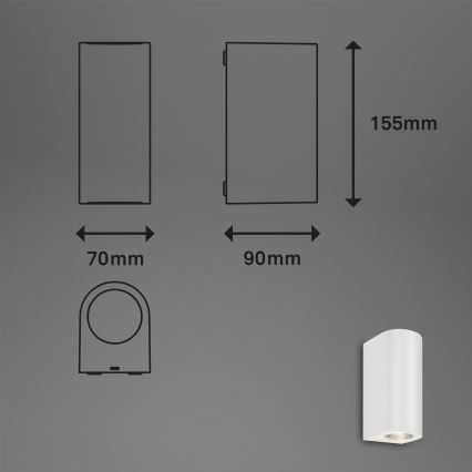 Briloner 3648-026 - LED Kinkiet zewnętrzny UP&DOWN 2xGU10/4,7W/230V IP44