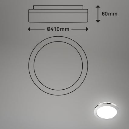 Briloner 3673-018 - LED Plafon łazienkowy SPLASH LED/28W/230V śr. 41 cm