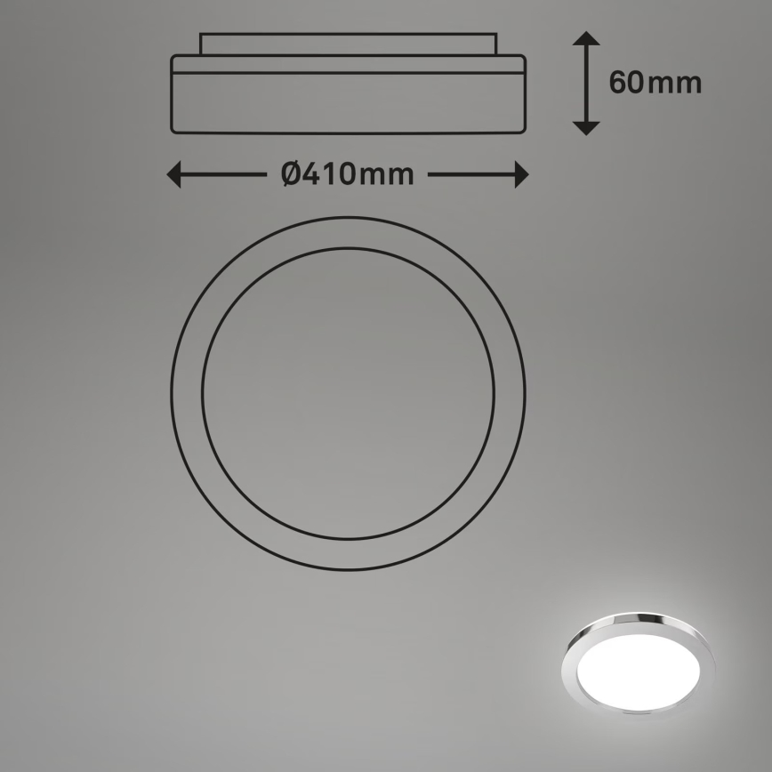Briloner 3673-018 - LED Plafon łazienkowy SPLASH LED/28W/230V śr. 41 cm