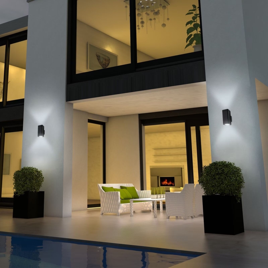 Briloner 3675-025 - LED RGBW Ściemnialny kinkiet zewnętrzny 2xLED/8,5W/230V 3000-6500K Wi-Fi Tuya IP44 czarny