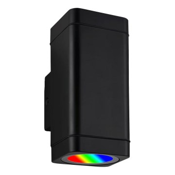 Briloner 3675-025 - LED RGBW Ściemnialny kinkiet zewnętrzny 2xLED/8,5W/230V 3000-6500K Wi-Fi Tuya IP44 czarny