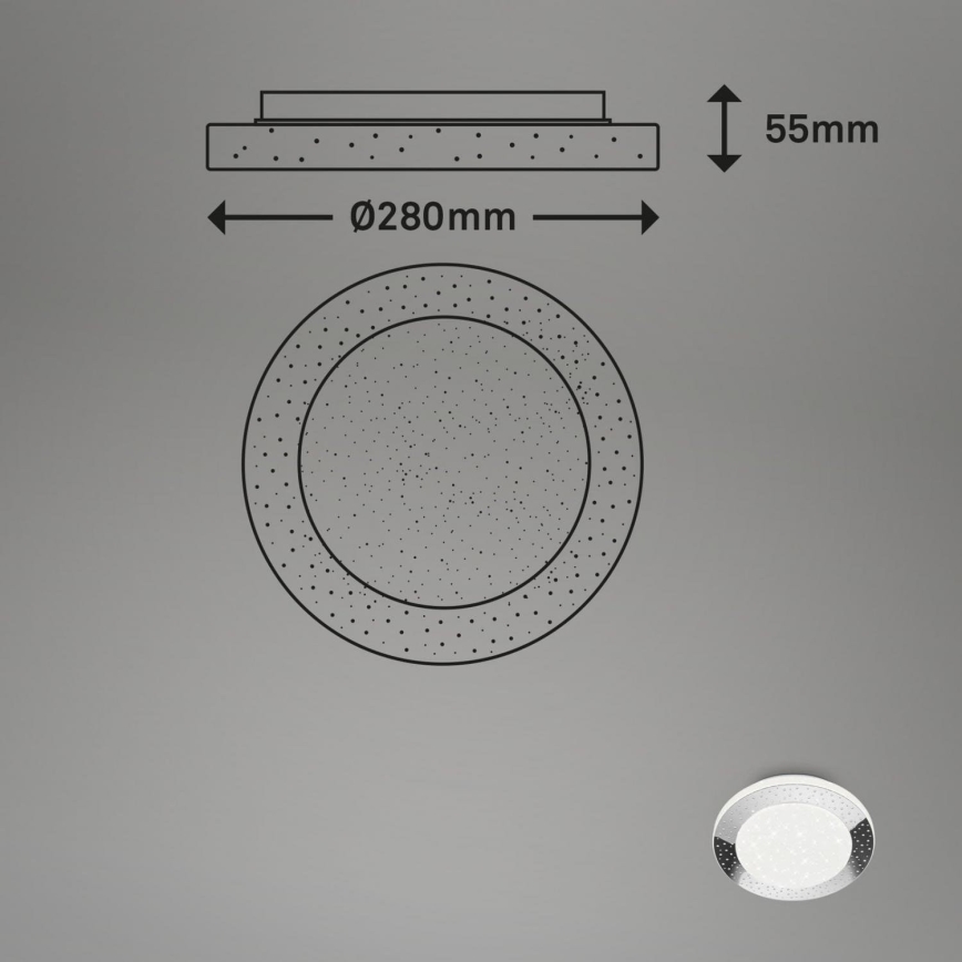 Briloner 3693-018 - LED Plafon łazienkowy LED/15W/230V IP44 4000K śr. 28 cm