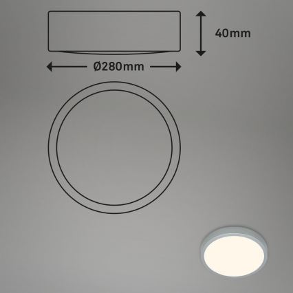 Briloner 3700-014 - LED Plafon RUNA LED/16W/230V 3000K śr. 28 cm srebrny