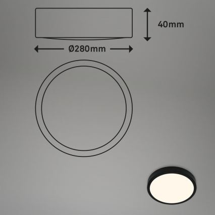 Briloner 3700-015 - LED Plafon RUNA LED/16W/230V 3000K śr. 28 cm czarny
