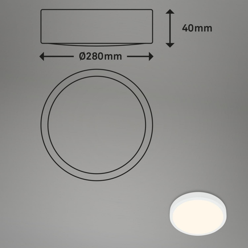 Briloner 3700-016 - LED Plafon RUNA LED/16W/230V 3000K śr. 28 cm biały