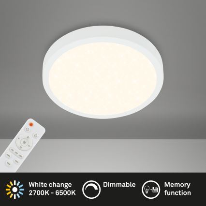 Briloner 3701-016 - LED Plafon ściemnialny RUNA LED/18W/230V 2700-6500K biały + pilot zdalnego sterowania
